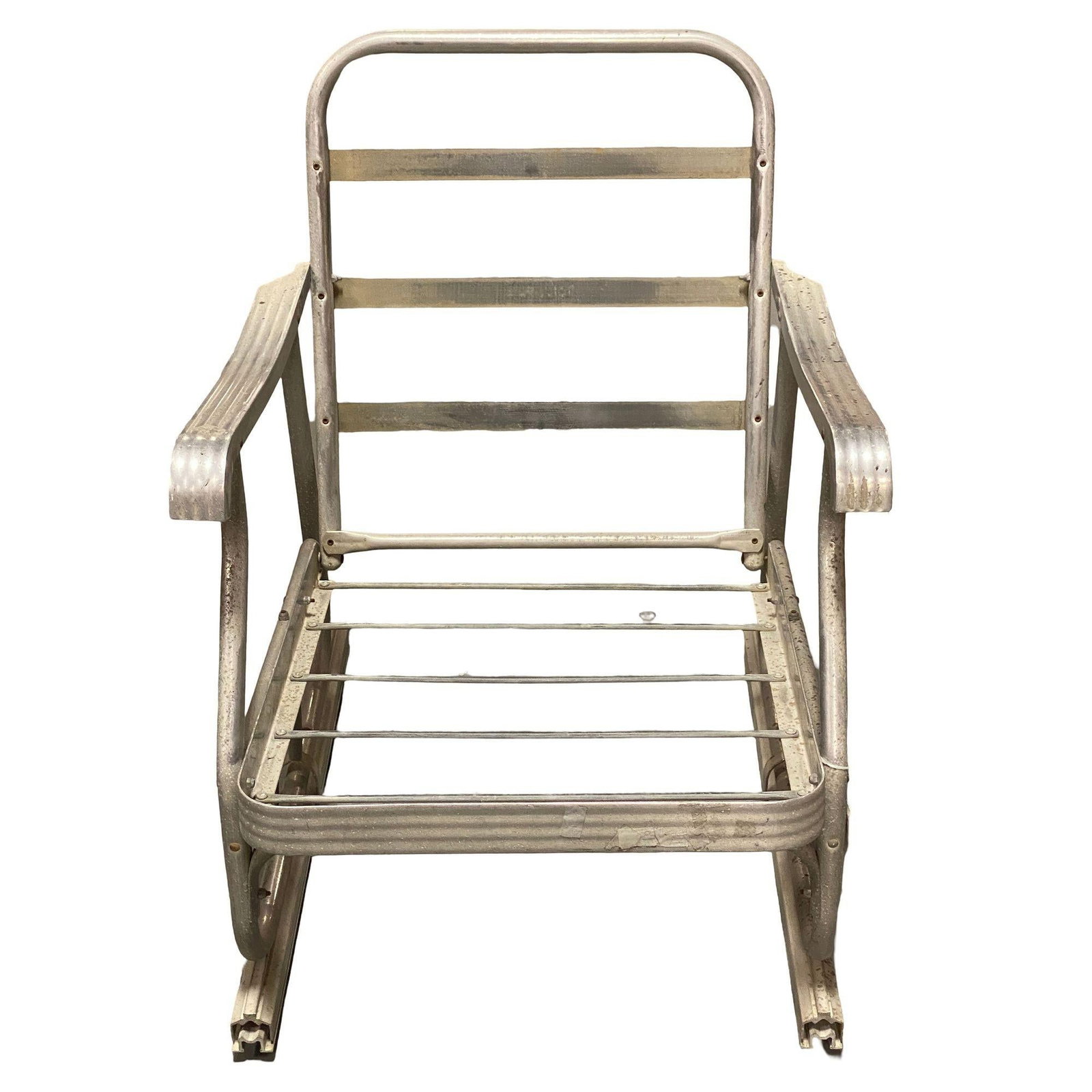 Mid-Century Aluminum Patio/Outdoor Lounge Chair w/ Ski Legs - 5