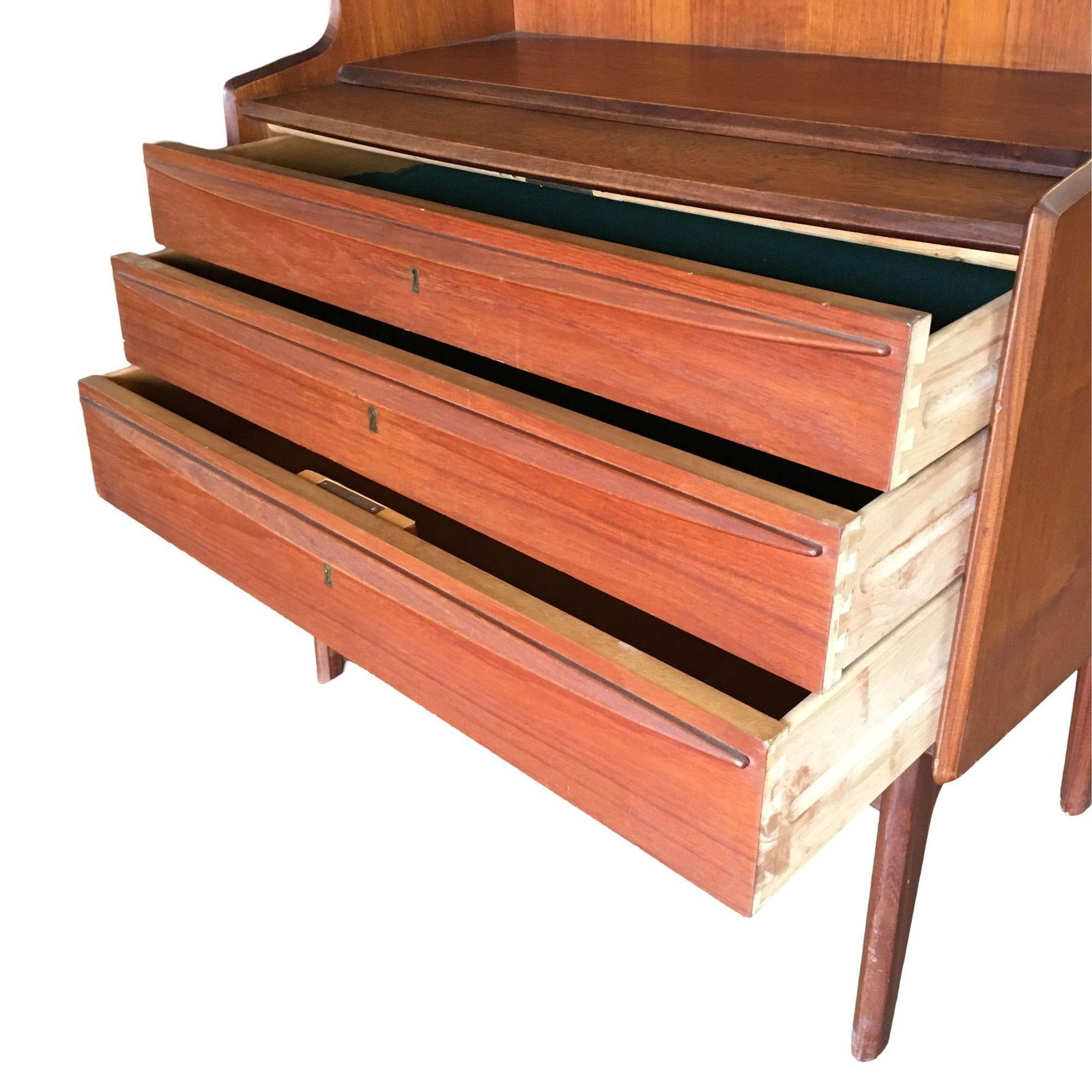 Danish Modern Teak Bookcase Cupboard Display Cabinet with Locks - 4