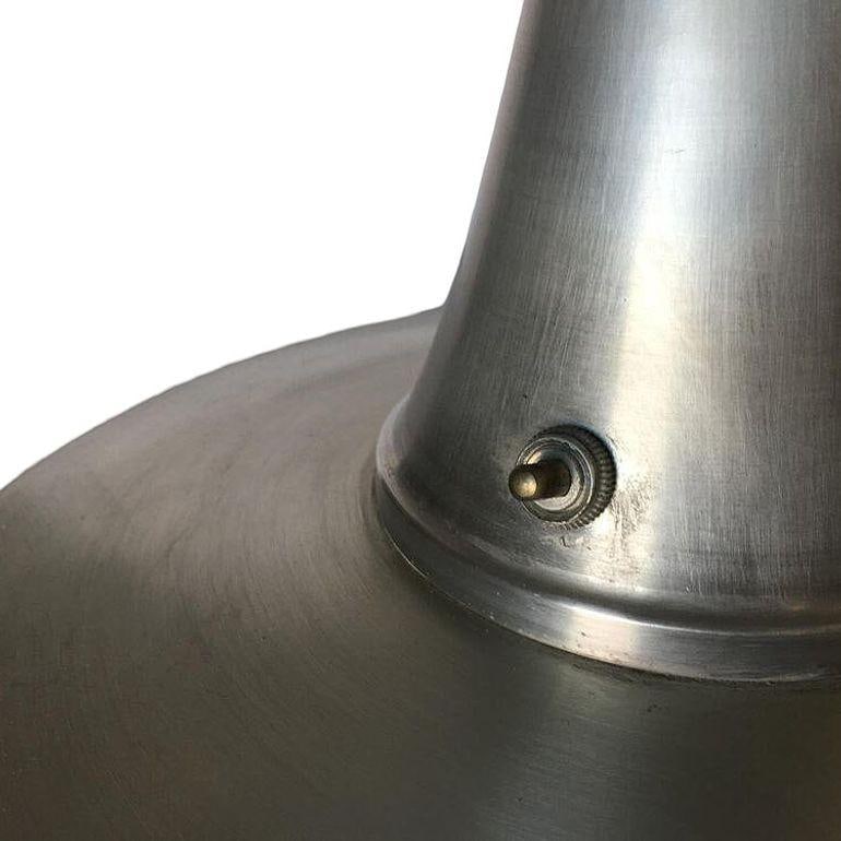 Art Deco Style Machine Age Table Lamp with Large Spun Aluminum Shade - 5