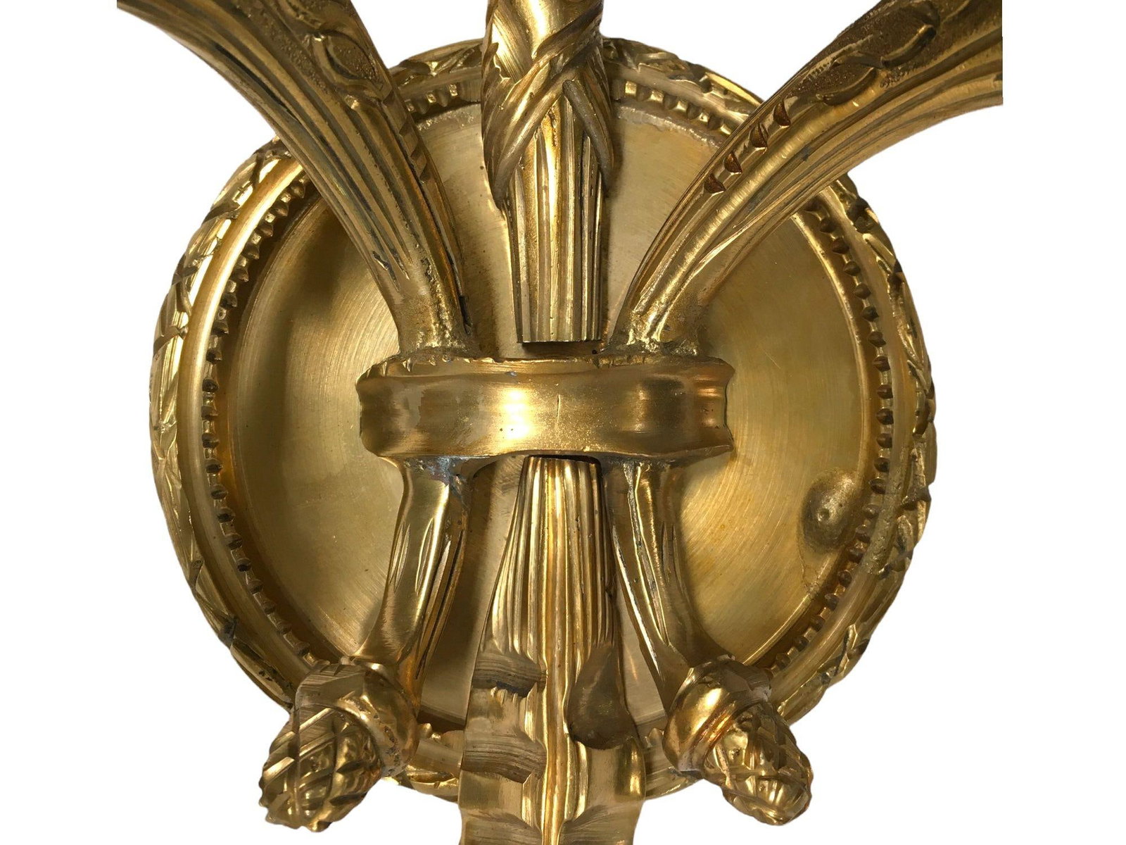 Vintage Pair of Solid Brass Wall-Mount Sconces. - 2