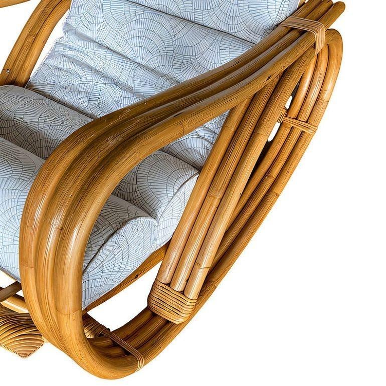 Restored 3-Strand Reverese Pretzel Rattan Rocking Chair - 5