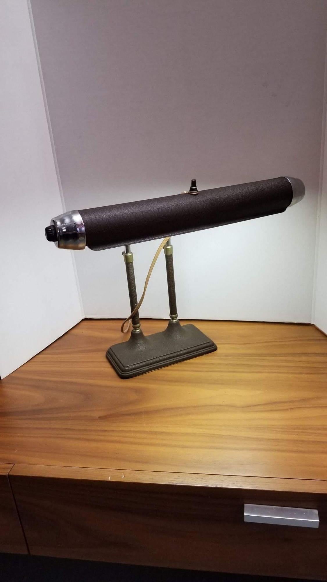 Art Deco Machine Age Chrome Adjustable Flourescent Desk Lamp - 2