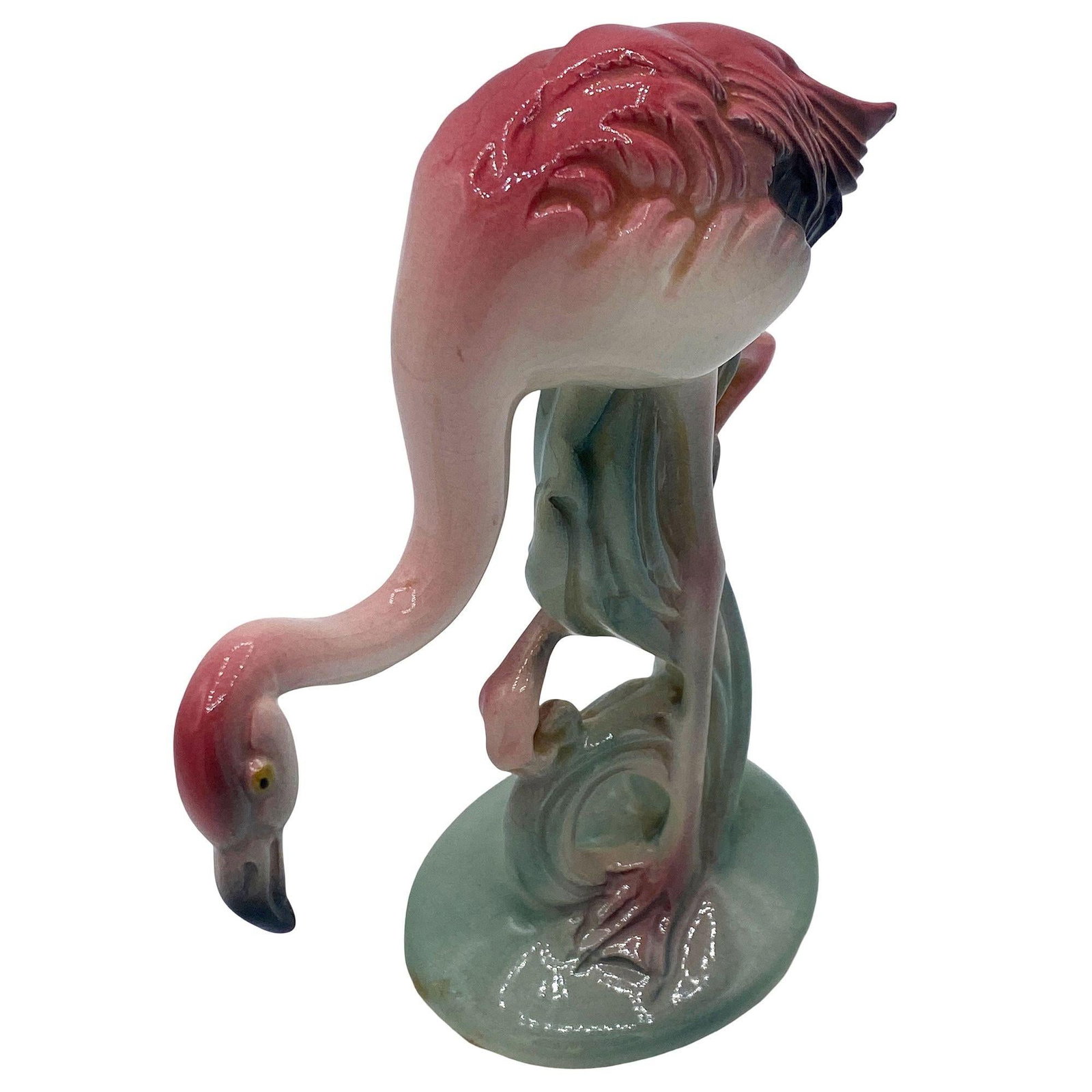 Mid-century Pink & Green Flamingo Ceramic Tabletop Sculpture Pair By Brad Keeler - 2