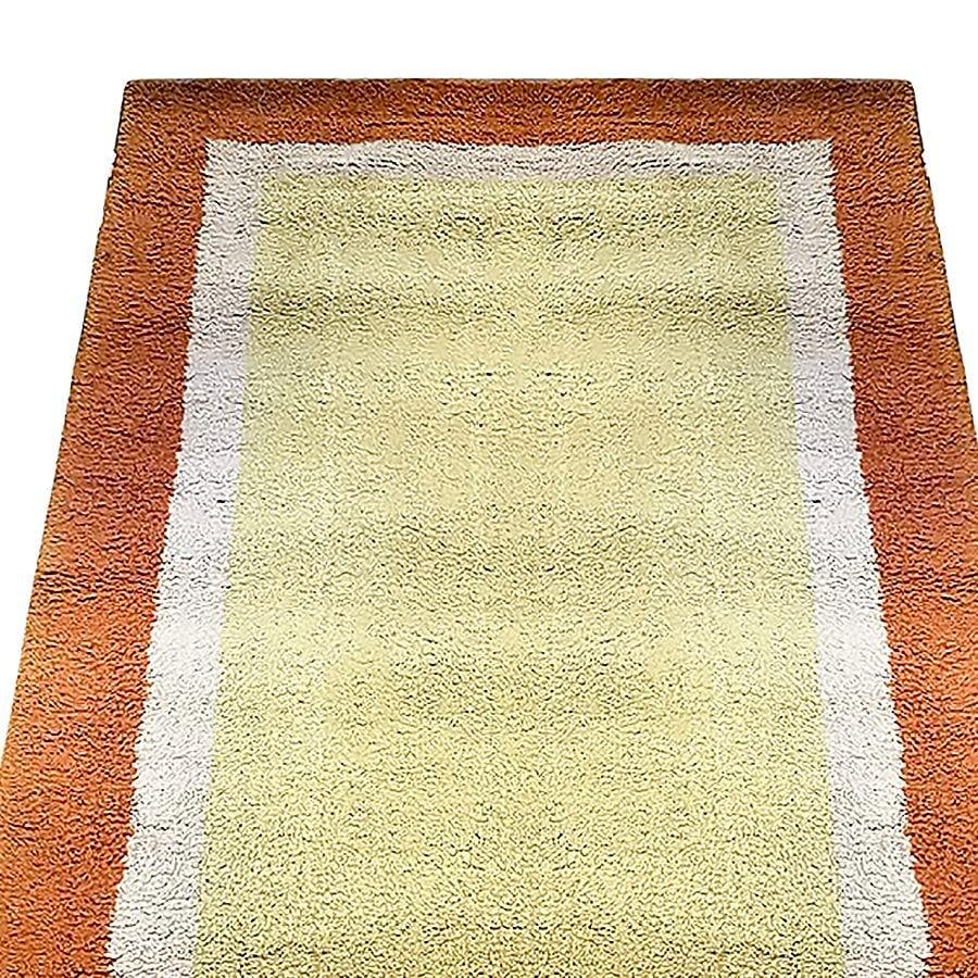 Post Modern Geometric Tricolor Scandinavian Shag Wool Rug - 2