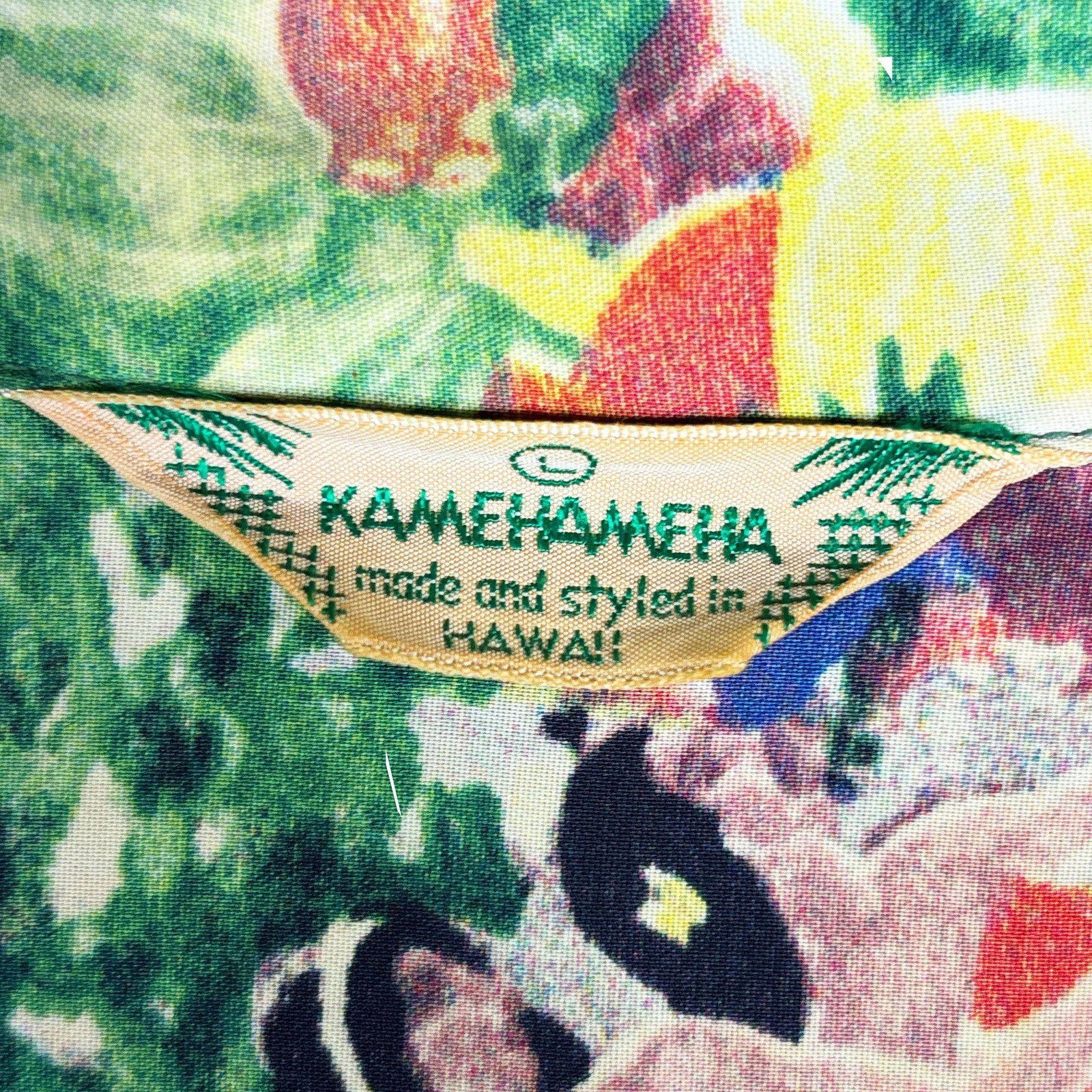 Eugene Savage Feast Hawaiian Mens Large Coconut Button Rayon Shirt by Kamehameha - 5