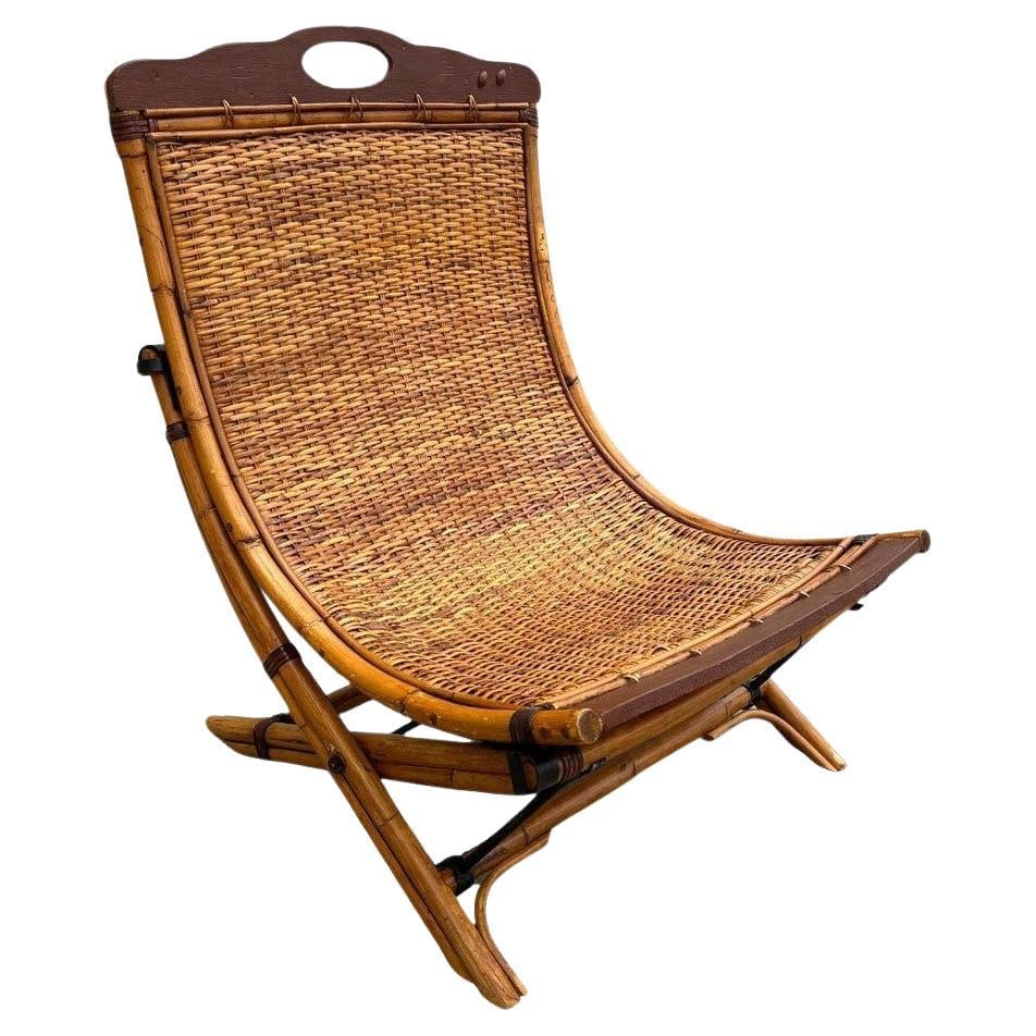 Early 20th Century English Folding Veranda Bamboo Garden Chair (1 of 5)