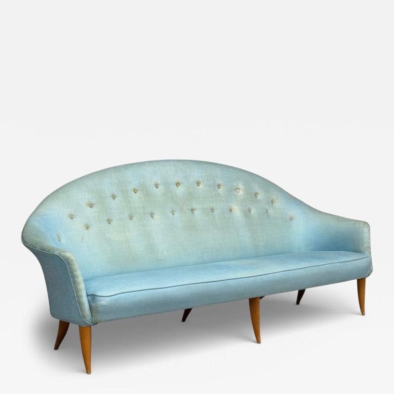 Kerstin Hörlin-Holmquist, Sofa, Beech, Fabric, Sweden, 1940s: Title: Kerstin Hörlin-Holmquist, Sofa, Beech, Fabric, Sweden, 1940s Description: Description 1: Kerstin Hörlin-Holmquist, Swedish Mid-Century Modern, "Paradiset" Sofa, Beech, Fabric, Sweden,