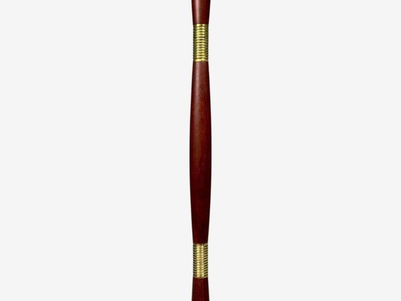 Laoni Belysning, Swedish Modern, Floor Lamp, Stained Wood, Brass, Sweden, 1960s - 12