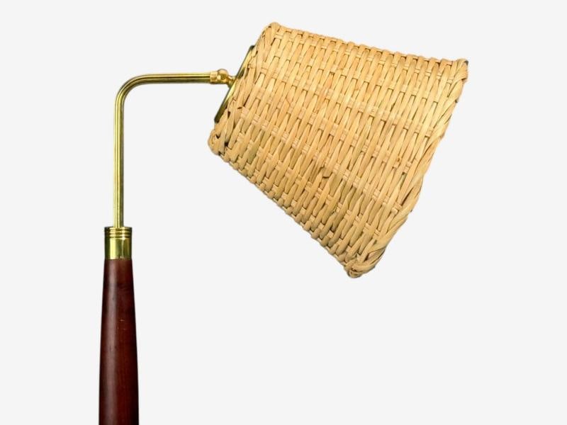 Laoni Belysning, Swedish Modern, Floor Lamp, Stained Wood, Brass, Sweden, 1960s - 7