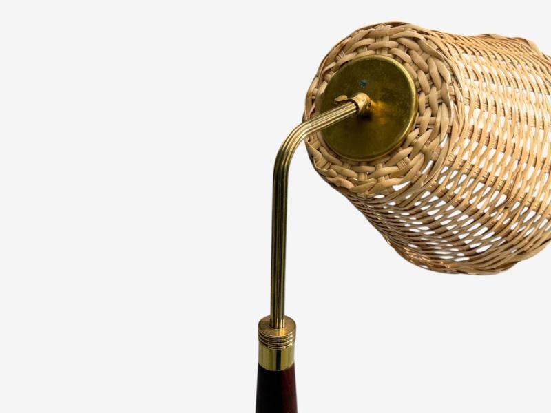 Laoni Belysning, Swedish Modern, Floor Lamp, Stained Wood, Brass, Sweden, 1960s - 9