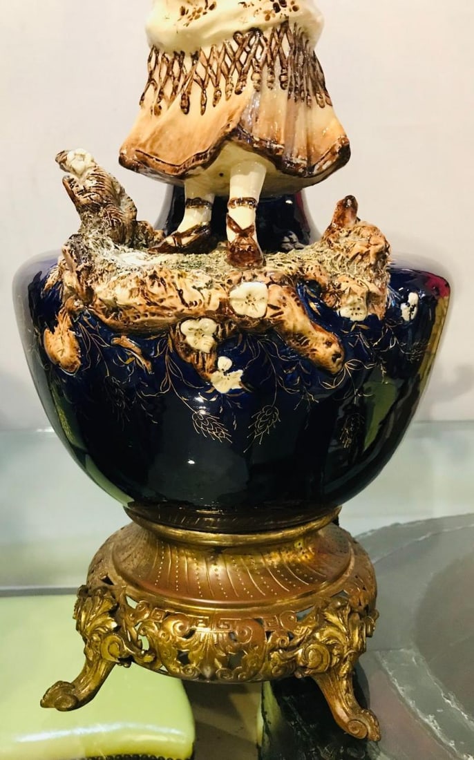 Two Large Porcelain French 19th-20th Century Figurative Vases - 4