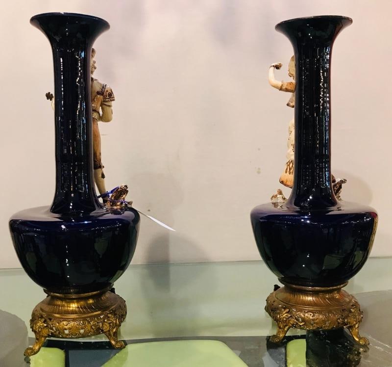 Two Large Porcelain French 19th-20th Century Figurative Vases - 9