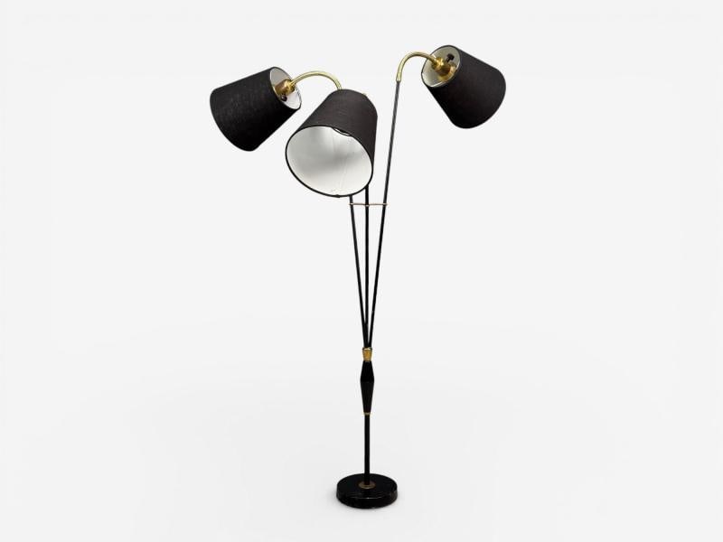 AJH, Swedish Modern, Adjustable Floor Lamp, Metal, Brass, Sweden, 1950s - 3