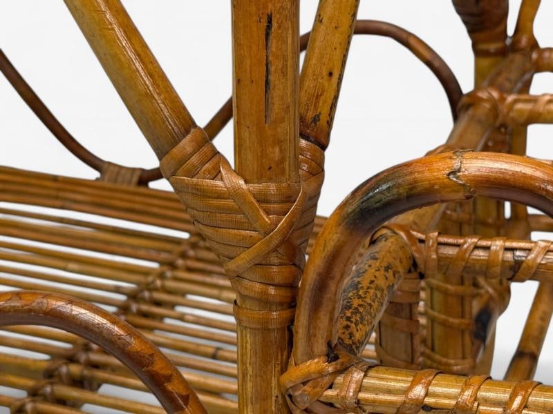 Italian Modern, Bamboo, Rattan, Metal, Bar Cart, Italy, 1960s - 9