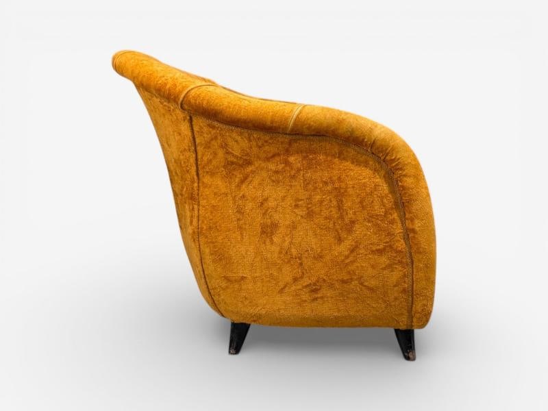 Federico Munari Style, Lounge Chairs, Fabric, Ebonized Wood, Italy, 1960s - 10