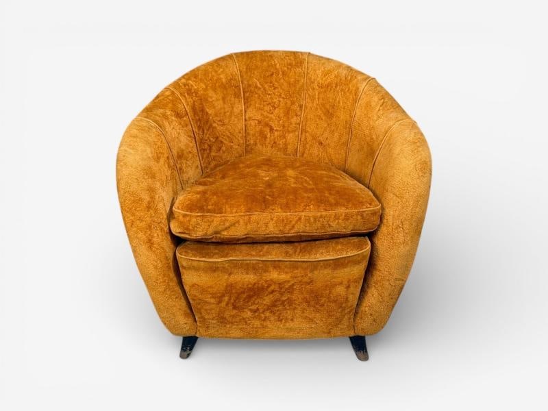 Federico Munari Style, Lounge Chairs, Fabric, Ebonized Wood, Italy, 1960s - 12