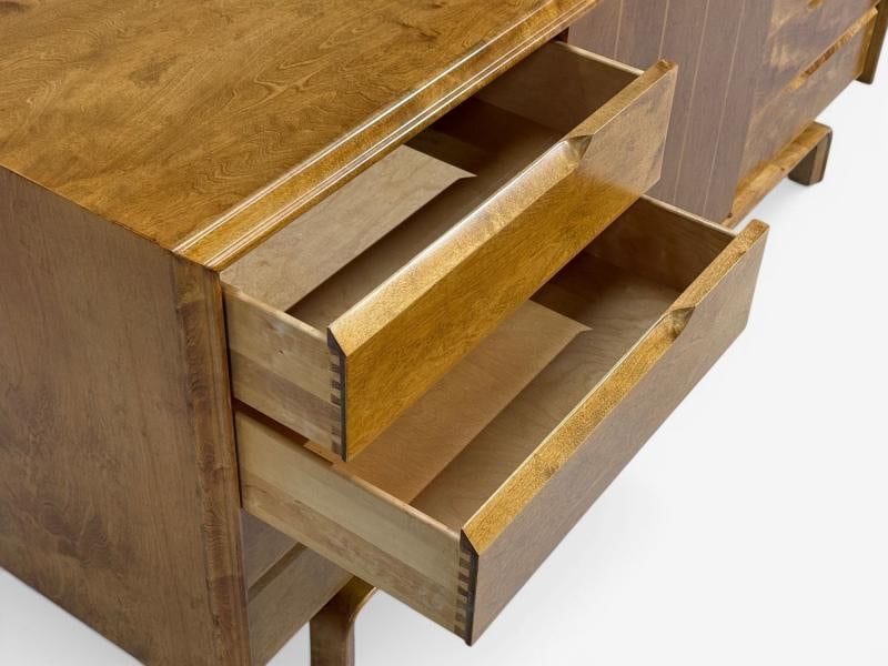 Edmond J Spence, Dresser, Burled Maple, Bentwood, Sweden, 1960s - 11