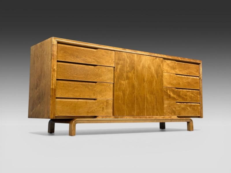 Edmond J Spence, Dresser, Burled Maple, Bentwood, Sweden, 1960s - 4