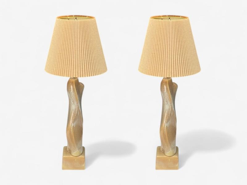 Yasha Heifetz Style, Ceramic, Abstract Table Lamps, USA, 1960s - 3