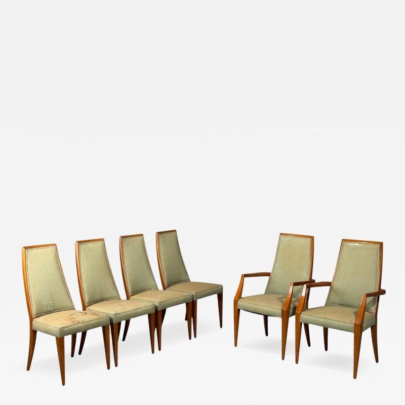 Grosfeld House, Six Dining Chairs, Walnut, Fabric, USA, 1970s (1 of 13)
