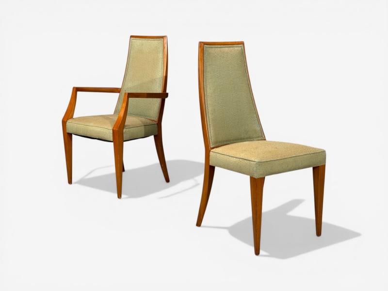 Grosfeld House, Six Dining Chairs, Walnut, Fabric, USA, 1970s - 6