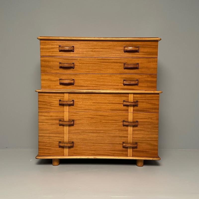 Paul Frankl, John Stuart, Station Wagon High Dresser, Rock Maple, Brass, Leather - 3