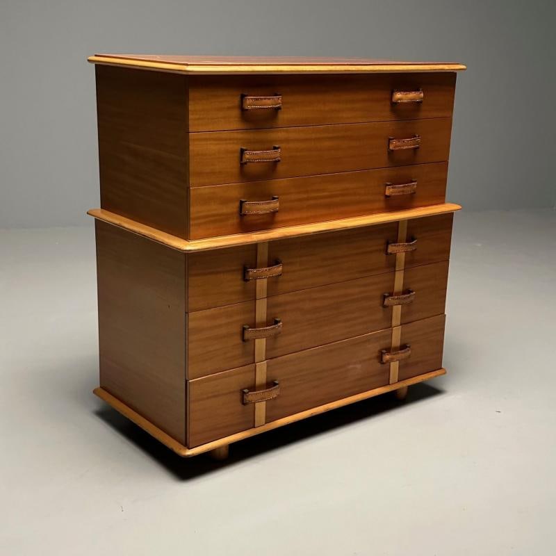 Paul Frankl, John Stuart, Station Wagon High Dresser, Rock Maple, Brass, Leather - 9