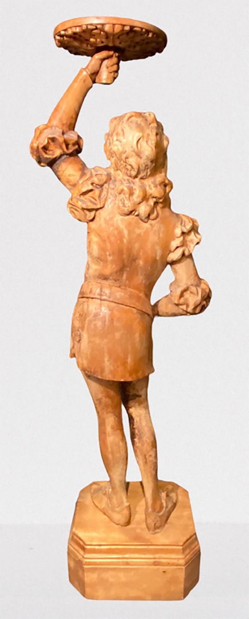 Italian Carved Wood Figural Card Stand, Receiver, Late 18th Century - 4