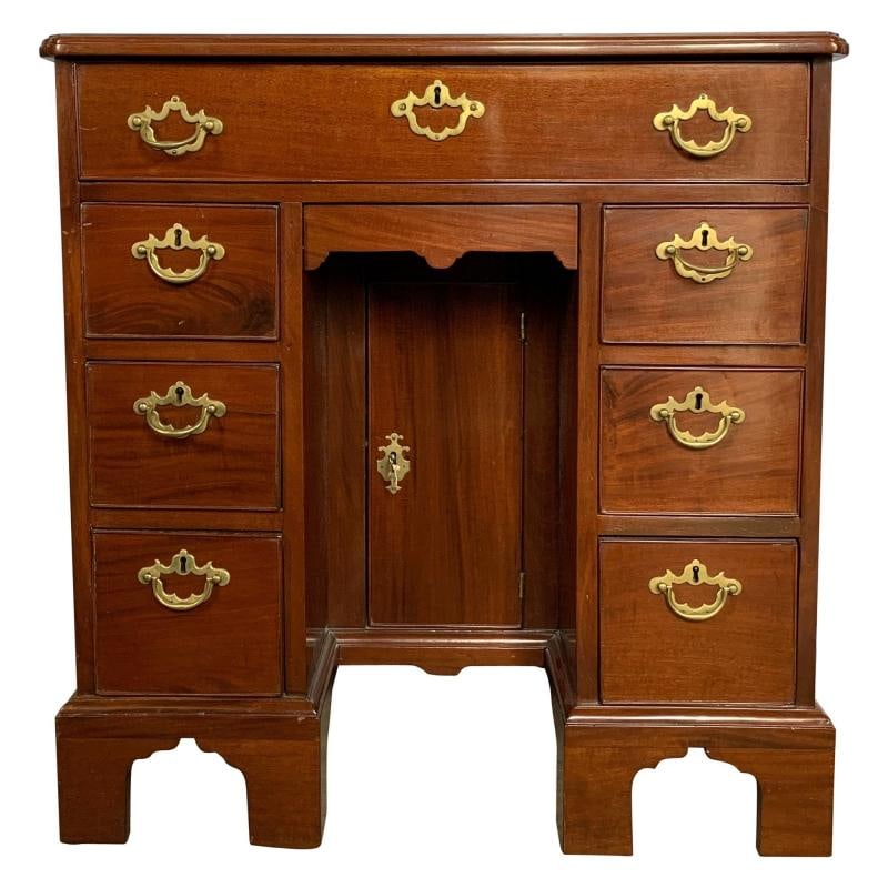 Mid-19th Century Georgian Style Mahogany Knee Hole Desk - 12