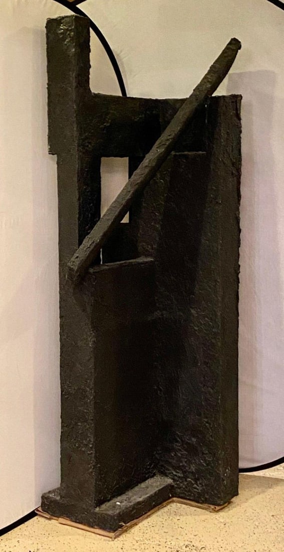 Black Geometric Sculpture by Ursula Meyers Conceptual Artist - 8
