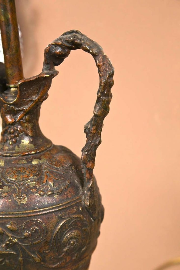 Pair of Bronze Ewers Mounted as Lamps - 10