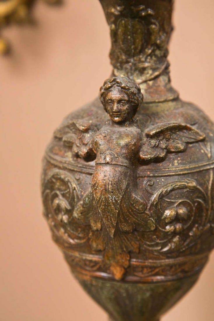 Pair of Bronze Ewers Mounted as Lamps - 6