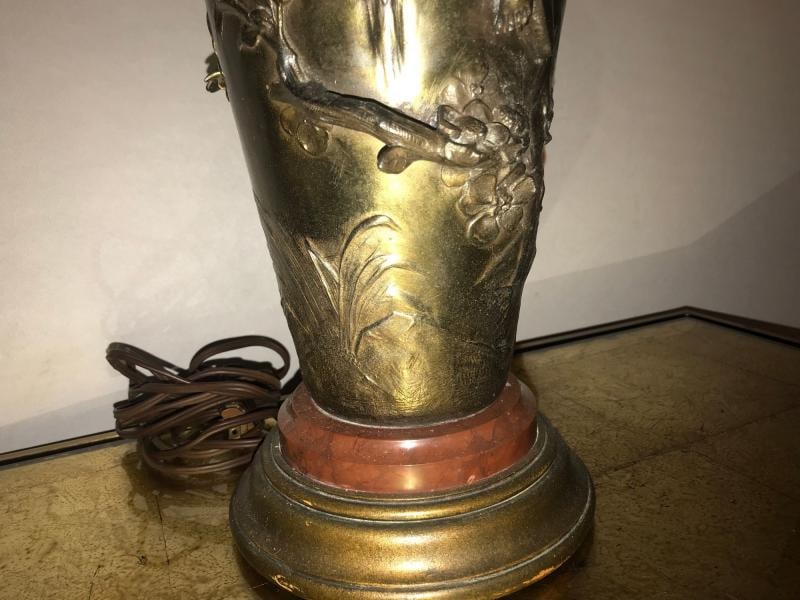 Pair of Art Nouveau Figural Urns Mounted as Lamps - 10