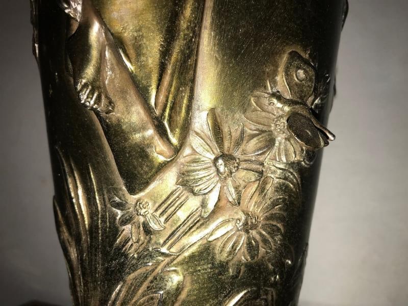 Pair of Art Nouveau Figural Urns Mounted as Lamps - 5