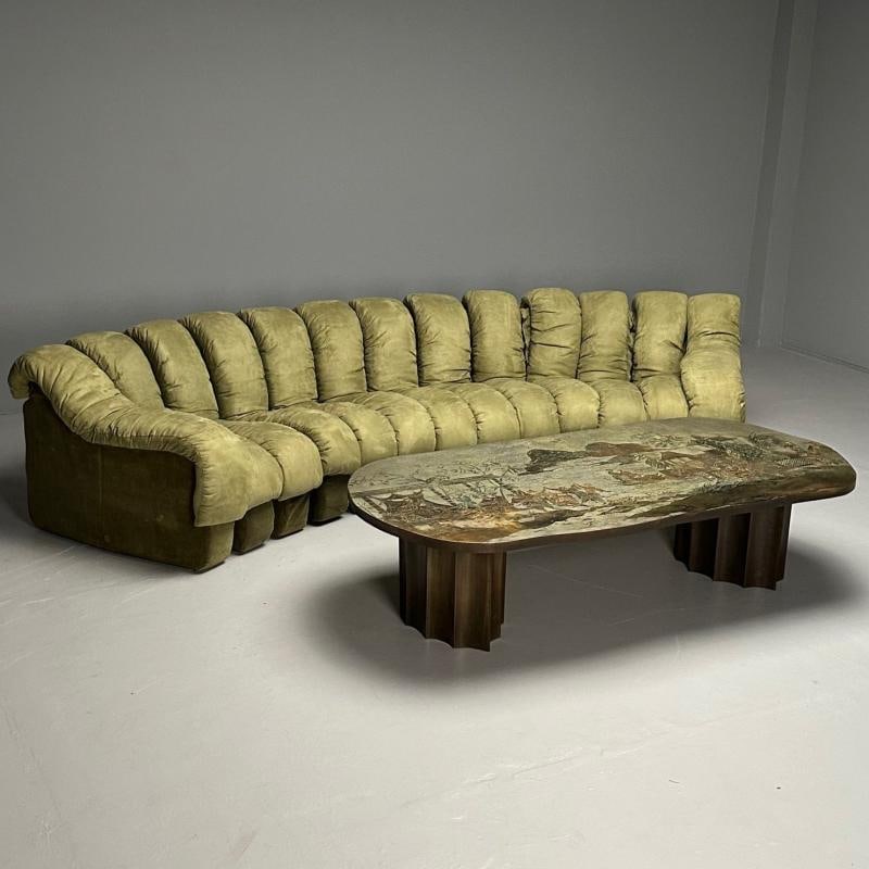 De Sede, Mid-Century Modern, DS-600 Non Stop Sectional Sofa, Green Fabric - 3