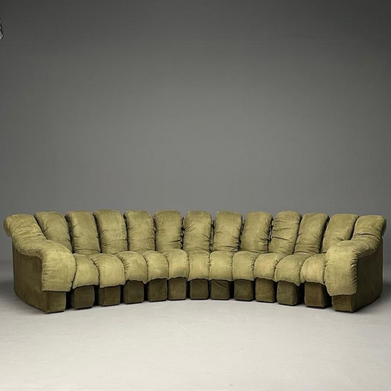 De Sede, Mid-Century Modern, DS-600 Non Stop Sectional Sofa, Green Fabric - 5