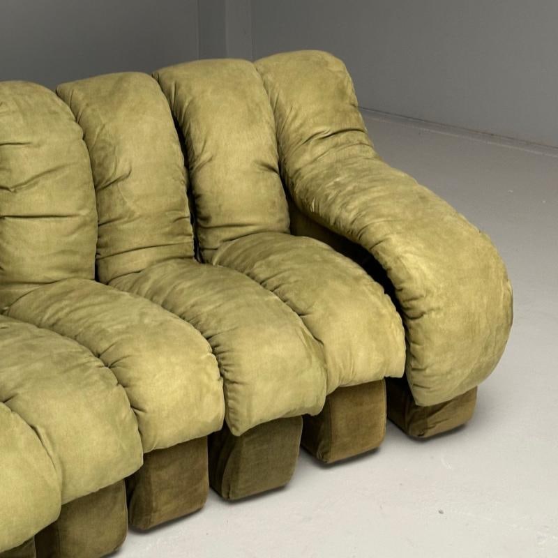De Sede, Mid-Century Modern, DS-600 Non Stop Sectional Sofa, Green Fabric - 9
