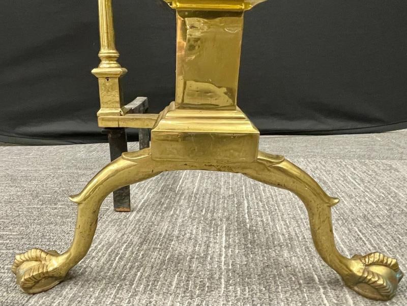 Pair of Large Bronze Georgian Style Andirons - 8