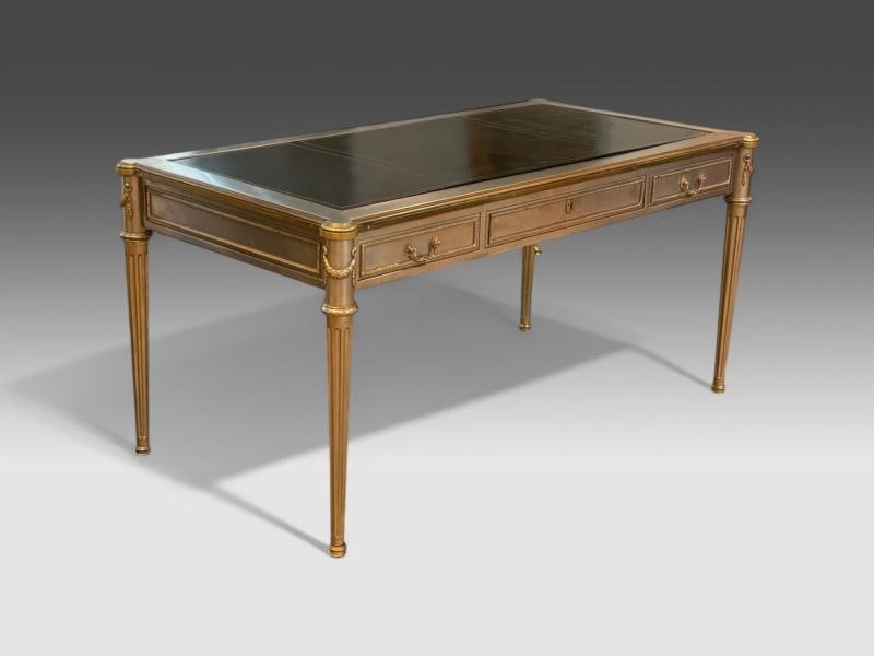 John Vesey, Louis XVI Style, Steel, Bronze, Rare Writing Desk, USA, 1960s - 2