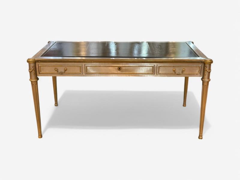 John Vesey, Louis XVI Style, Steel, Bronze, Rare Writing Desk, USA, 1960s - 3