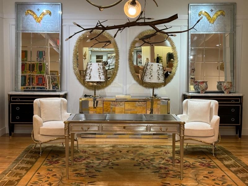 John Vesey, Louis XVI Style, Steel, Bronze, Rare Writing Desk, USA, 1960s - 9