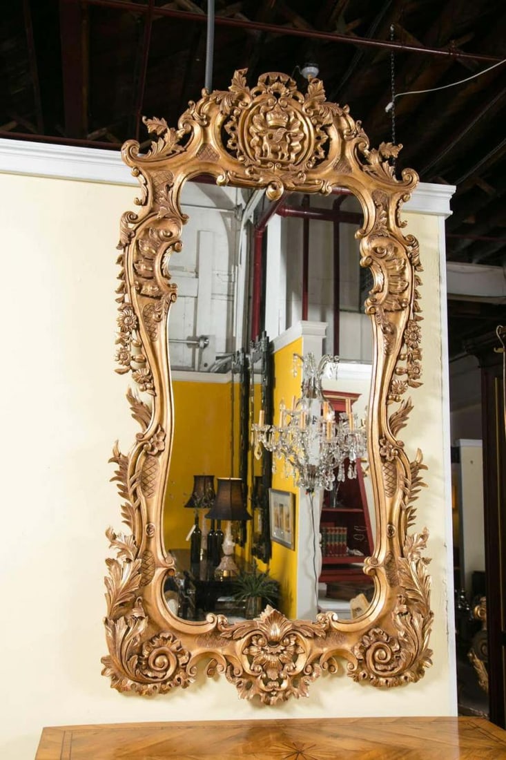 Monumental Louis XV Style Giltwood Mirror Exquisite Details - 6