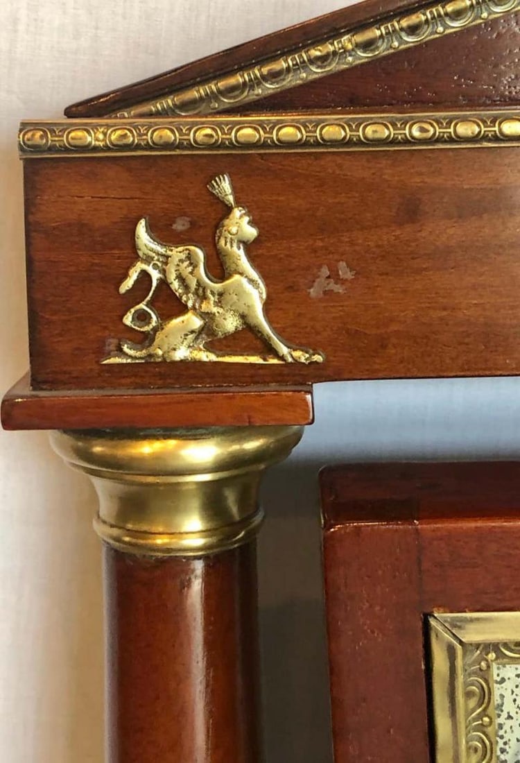 Empire Cheval Floor Full Length Mirror with Bronze Mounts, 19th-20th Century - 3