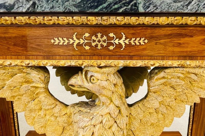 19th Century Federal Style Console Tables, Mahogany, Opposing Eagles, Marble - 10