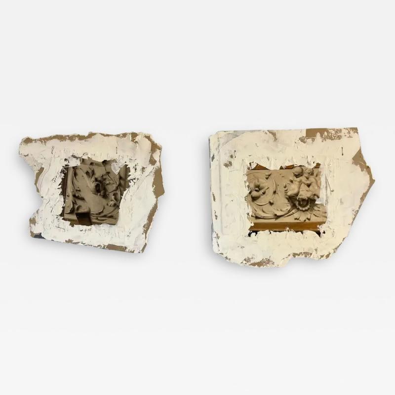 Pair of Hand Painted Architectural Wall Fragments, Plaster, Italian, Venetian (1 of 11)