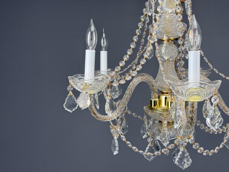 Venetian Style, Large Chandeliers, Brass, Crystal, Italy, 1960s - 7