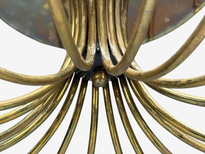 Italian Modern, Enameled Metal, Brass, Chandelier, Italy, 1960s - 8