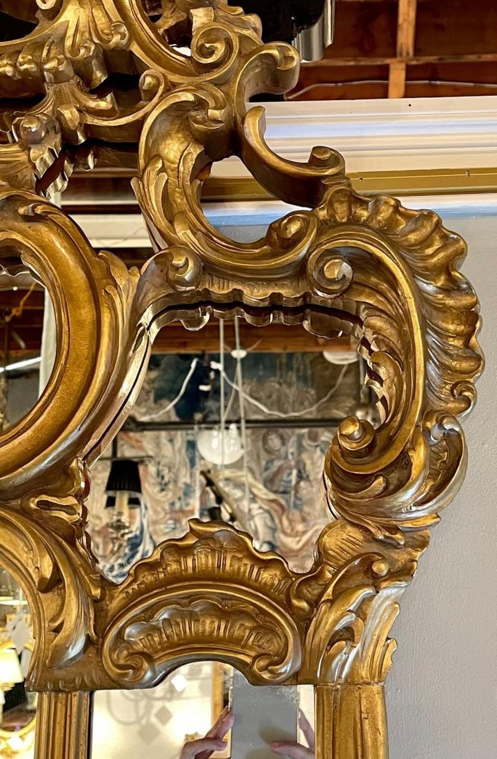Giltwood over the Mantel Mirror, Wall or Console Mirror - 7