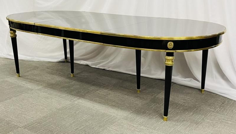 Maison Jansen, Black Lacquer, Bronze, Ebonized Dining Table, France, 20th c. - 4