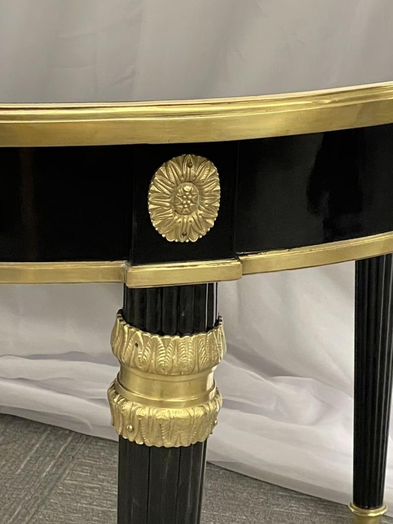 Maison Jansen, Black Lacquer, Bronze, Ebonized Dining Table, France, 20th c. - 6